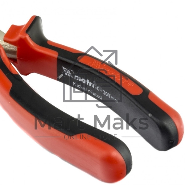 Длинногубцы Matrix NICKEL 17168 200 мм, прямые никелированные, двухкомпонентные рукоятки