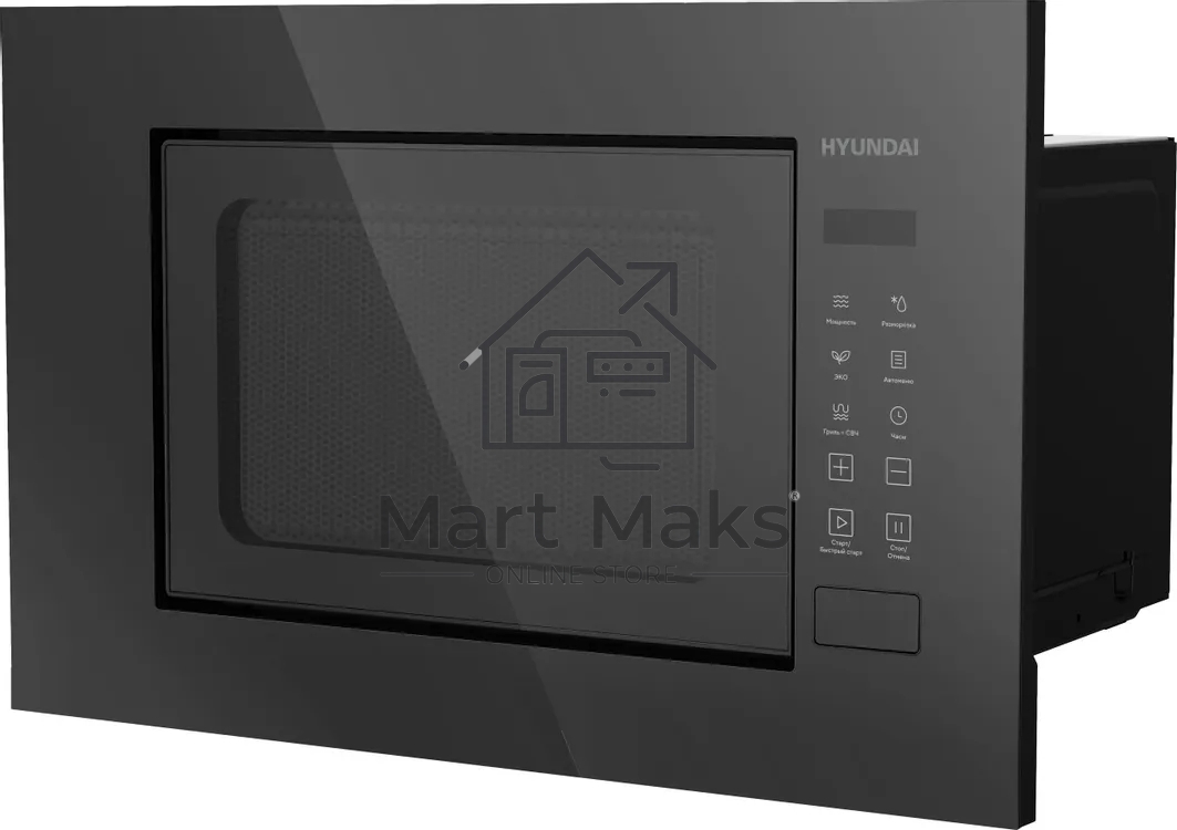 Встраиваемая микроволновая печь Hyundai HBW 2060 BG черный, 20 л, 700 Вт, переключатели - сенсор