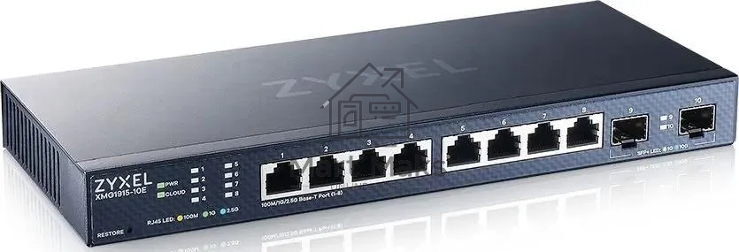 Мультигигабитный Smart L3 Lite коммутатор Zyxel NebulaFlex XMG1915-10E, 8xRJ-45: 1/2.5G, 2xSFP+, бесшумный (без вентилятора)