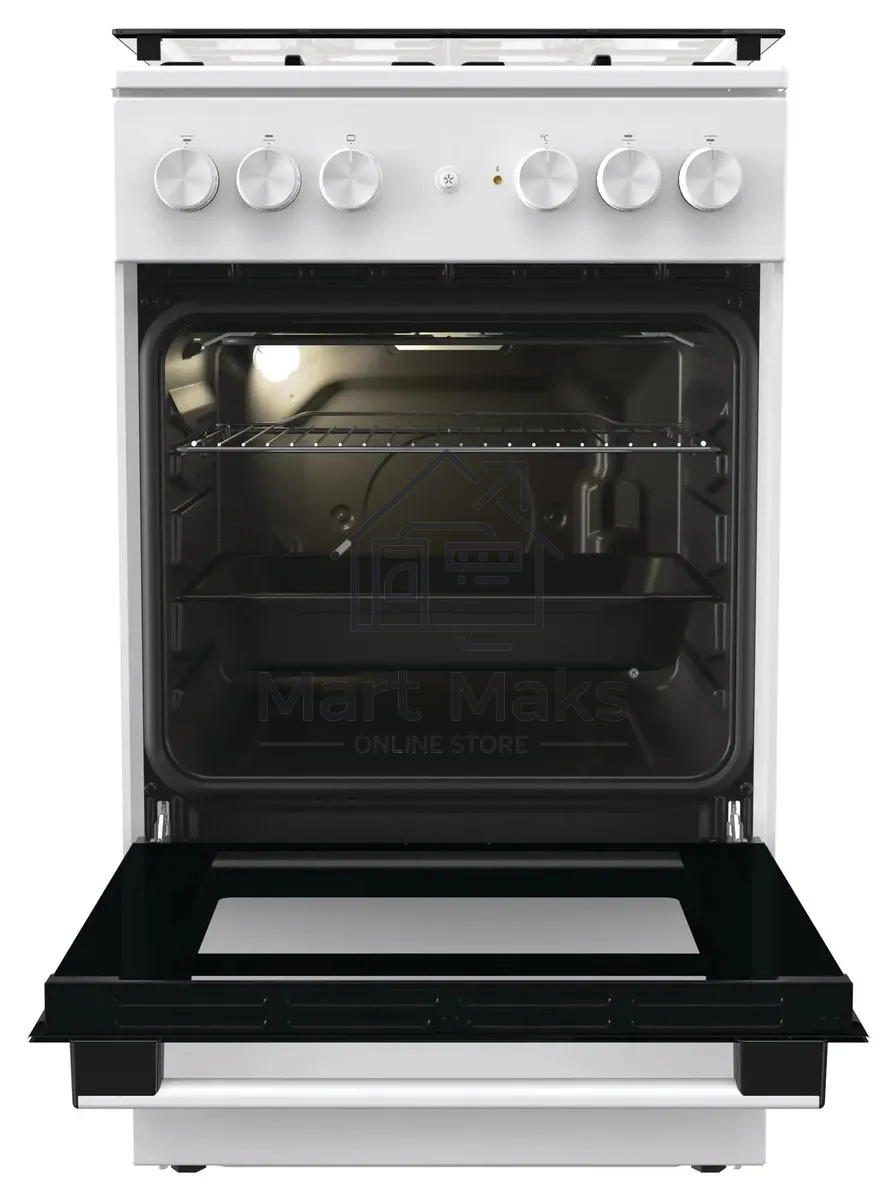 Плита комбинированная Gorenje GK5A21WH белый, конфорок 4 газовых, духовка 68 л, 50 см x 85 см x 59.4 см