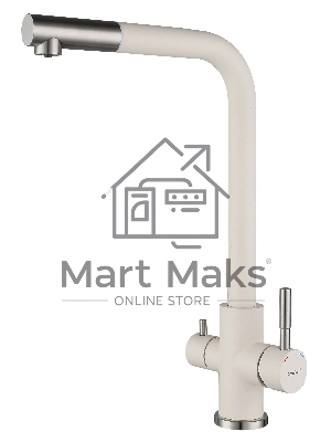 Кухонный смеситель GranFest Quarz GF-Z-5421, Г-образный, кран под фильтрованную воду, белый