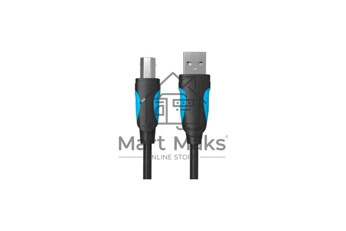 Кабель Vention USB 2.0 AM/BM - 3м. черный VAS-A16-B300