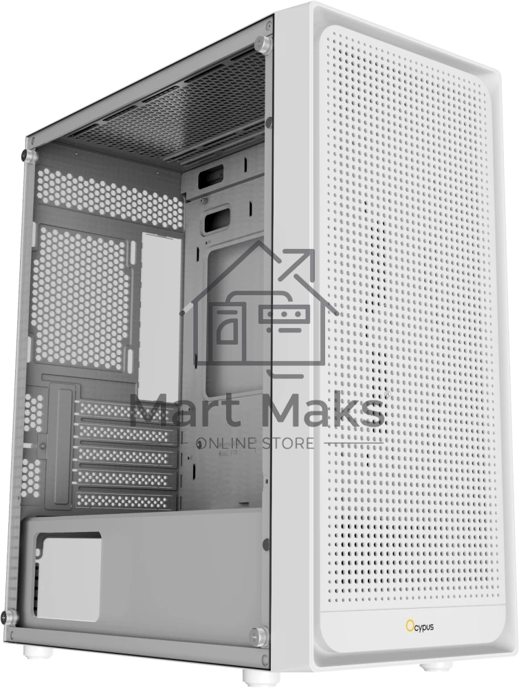 Компьютерный корпус Ocypus Gamma C50 без БП белый (Gamma-C50-WHG000XX-GL)
