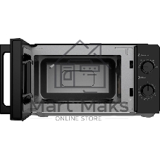 Микроволновая печь OASIS MW-70RB черный, 20 л, 700 Вт, переключатели — поворотный механизм