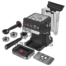 Кофеварка рожкового типа электрическая Endever Costa-1092, объем-1,5л, цвет черный/стальной, мощность 1050 Вт, давление 20 бар, 4 шт/уп