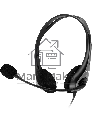 Наушники с микрофоном Оклик HS-M300 черный/серый 1.8м накладные оголовье (1876323)