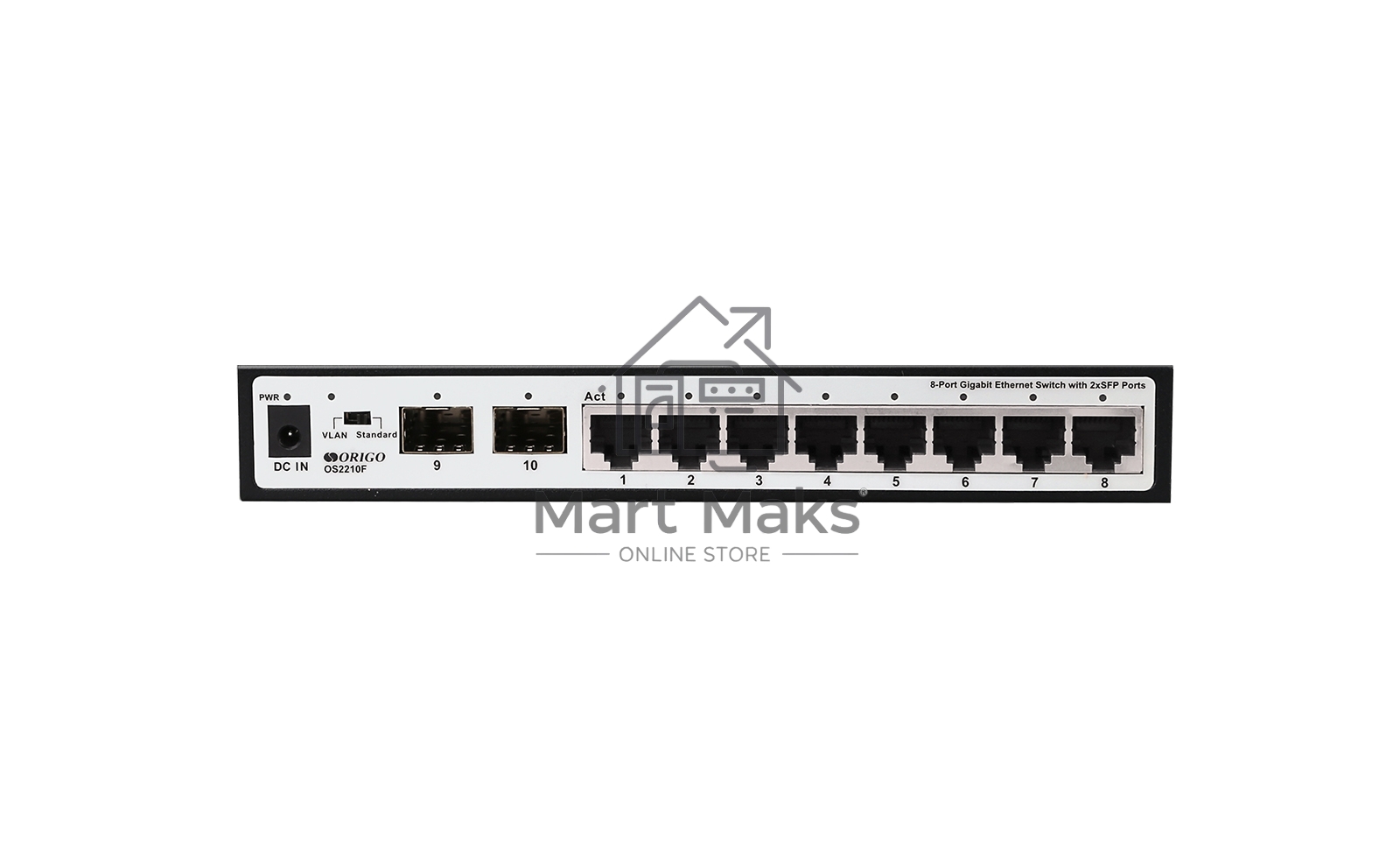Неуправляемый коммутатор ORIGO Unmanaged Switch 8x1000Base-T, 2x1000Base-X SFP, metal case