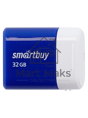 Флешка USB Smartbuy LARA Blue (SB32GBLARA-B), 32Gb, USB 2.0, R/W 15/5, синий/белый