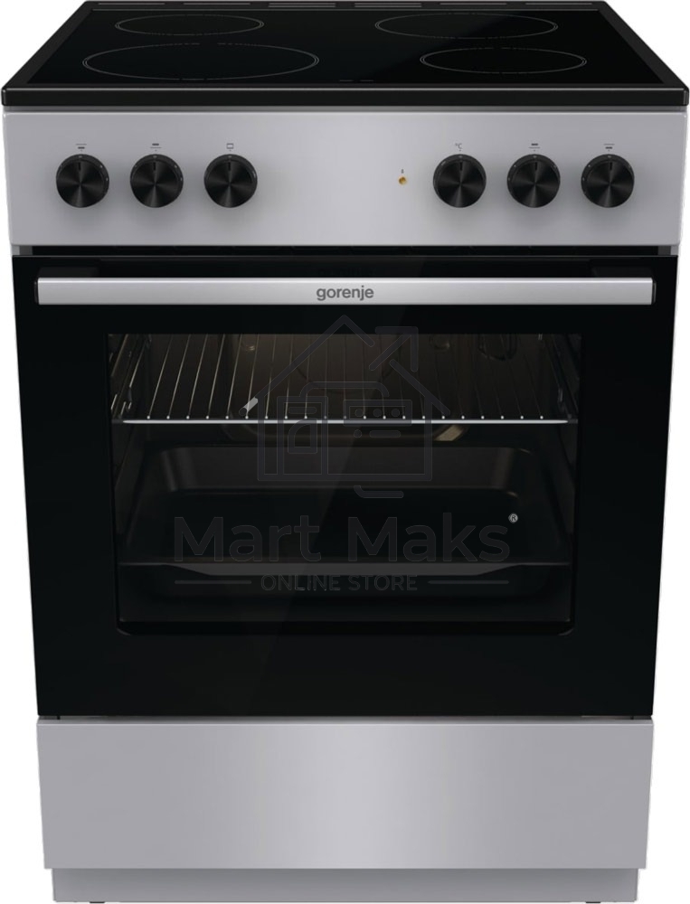 Плита электрическая Gorenje GEC6A11SG серый, конфорок 4 электрических, духовка 65 л, 60 см x 85 см x 60 см