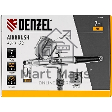 Аэрограф с верхним бачком Denzel AB1, 0.2/0.3/0.5 мм, 7 мл, 9 л/мин