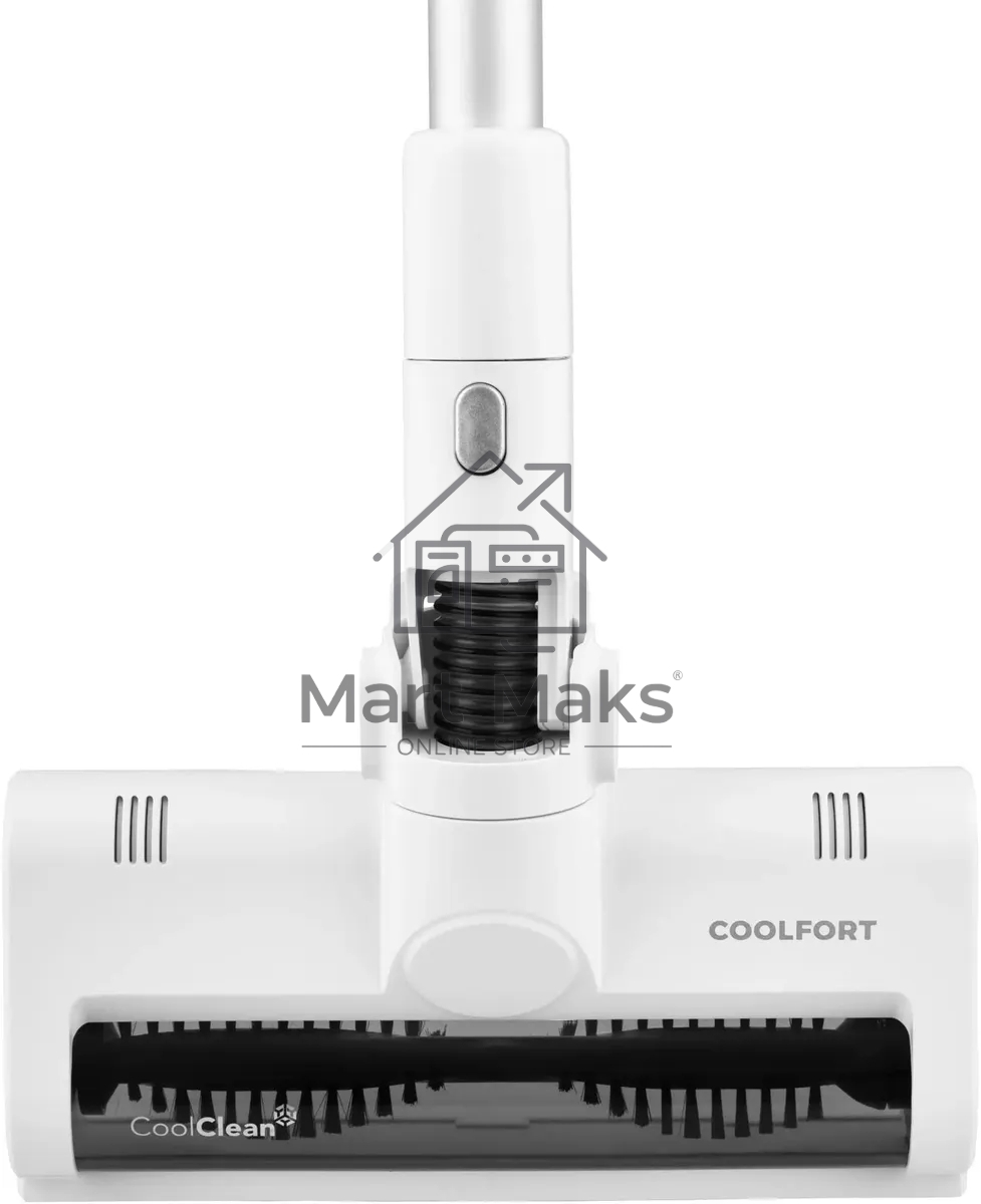 Пылесос вертикальный Coolfort CF-3003 белый, питание от аккумулятора, 260 Вт, уборка сухая, пылесборник 0.5 л, работа от АКБ max 40 мин.