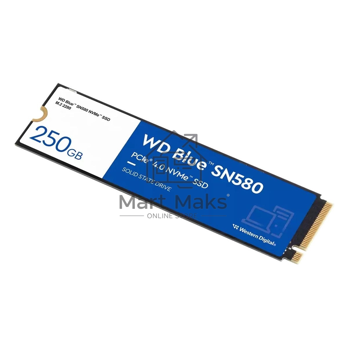 Накопитель SSD Western Digital M.2 2280 250GB Blue SN580 WDS250G3B0E PCIe Gen4x4 with NVMe,3D TLC NAND