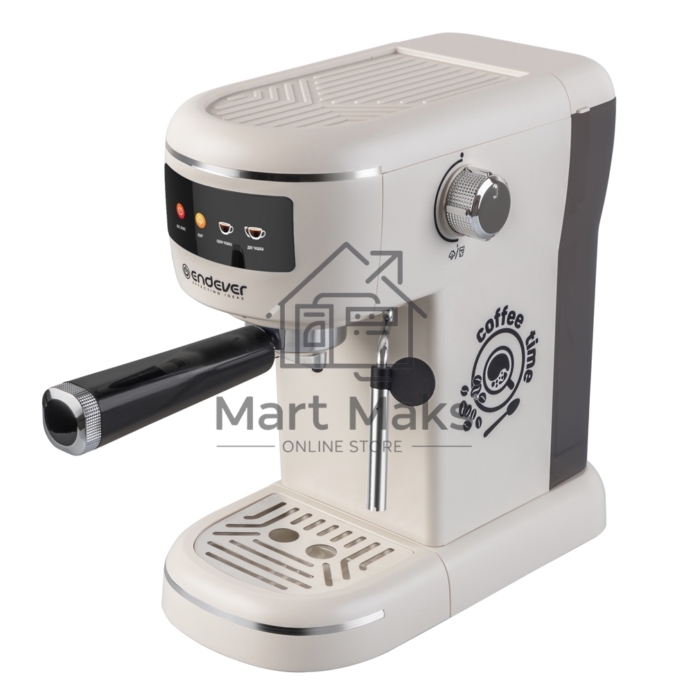 Кофеварка рожковая Endever Costa-1096 бежевый, исп. кофе - молотый, 1 л, 1400 Вт, 15 Бар