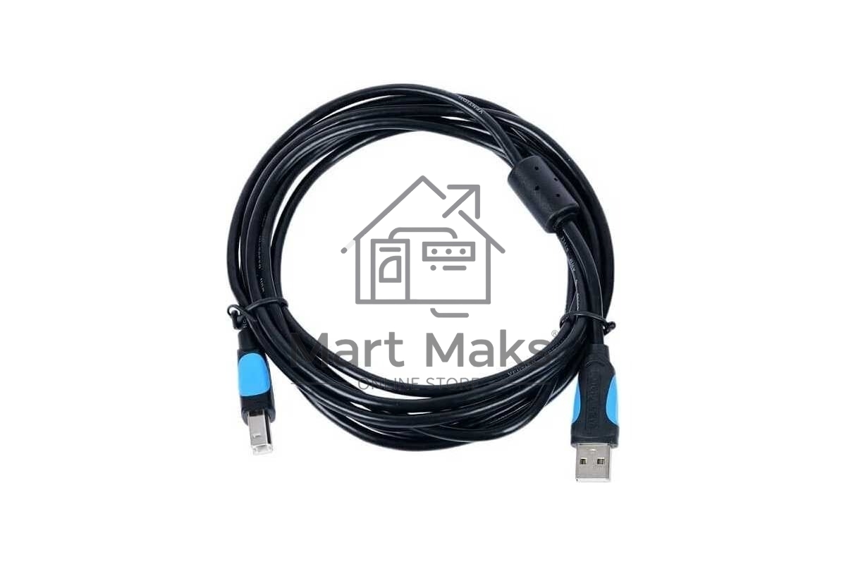 Кабель Vention USB 2.0 AM/BM - 3м. черный VAS-A16-B300