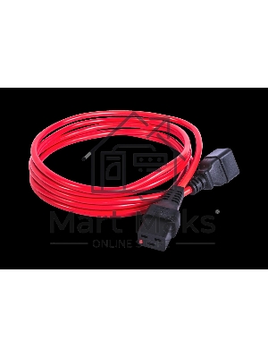 Шнур питания с фиксатором REM IEC 60320 C19/IEC 60320 C20, 16 А/250 В (3 * 1,5), 1,8 м, красный R-16-Cord-C19-C20-1.8-Red