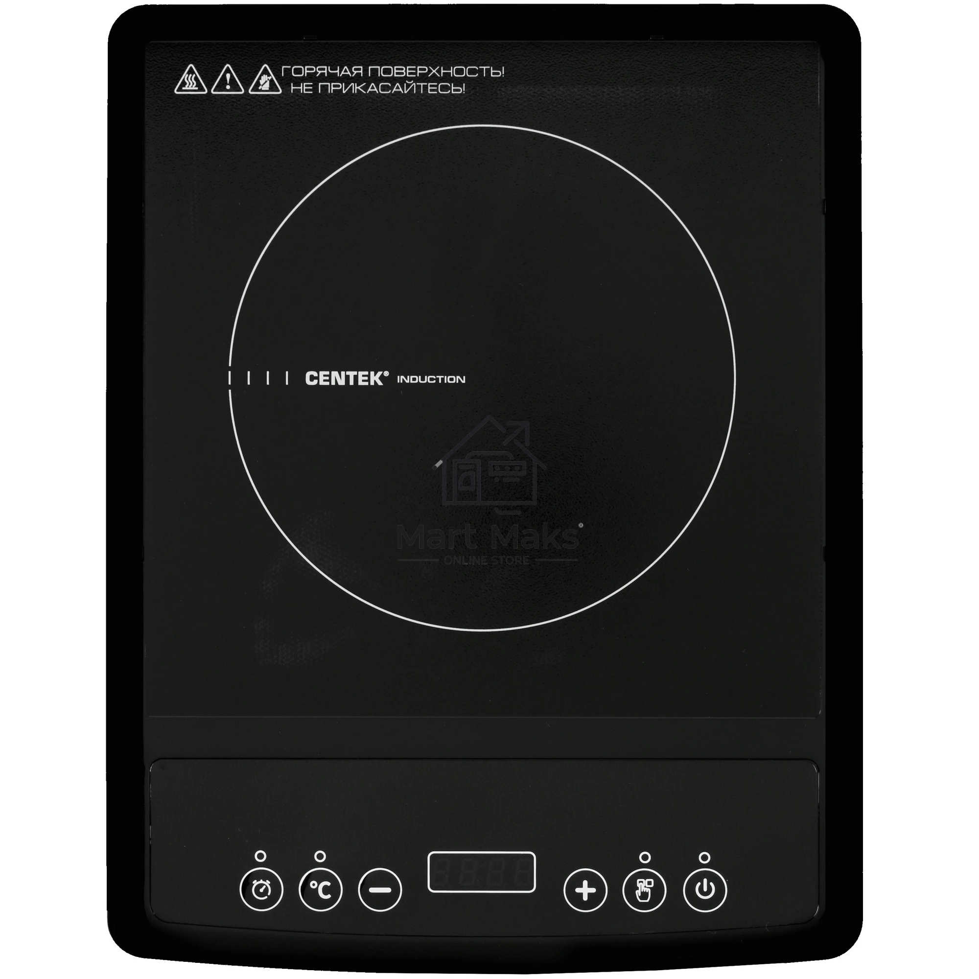 Плита настольная электрическая Centek CT-1518 чёрный, 2 кВт, индукция, конфорки - 1, стеклокерамика, сенсор