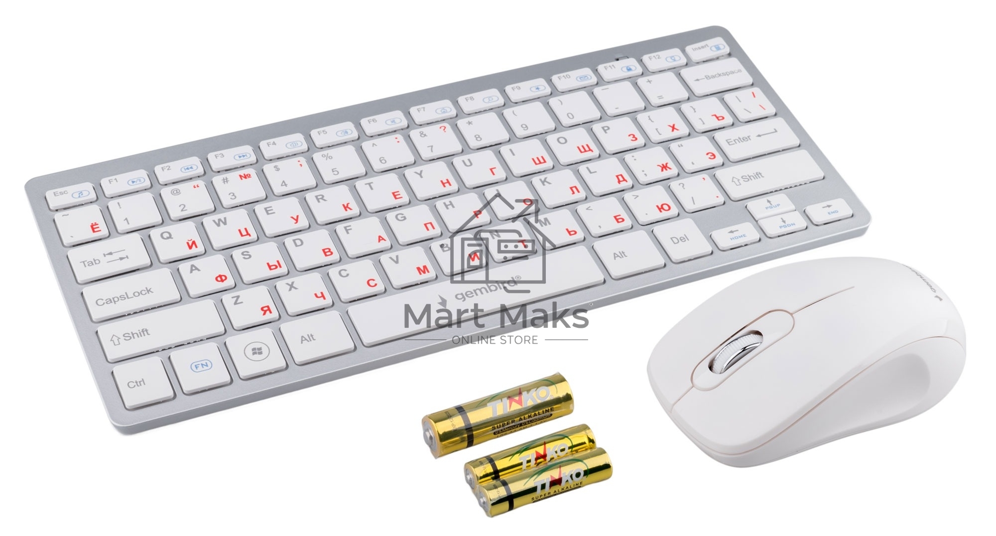 Комплект клавиатура+мышь Gembird KBS-7001-RU беспроводной, USB, 1600 DPI, белый