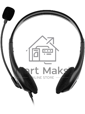 Наушники с микрофоном Оклик HS-M300 черный/серый 1.8м накладные оголовье (1876323)