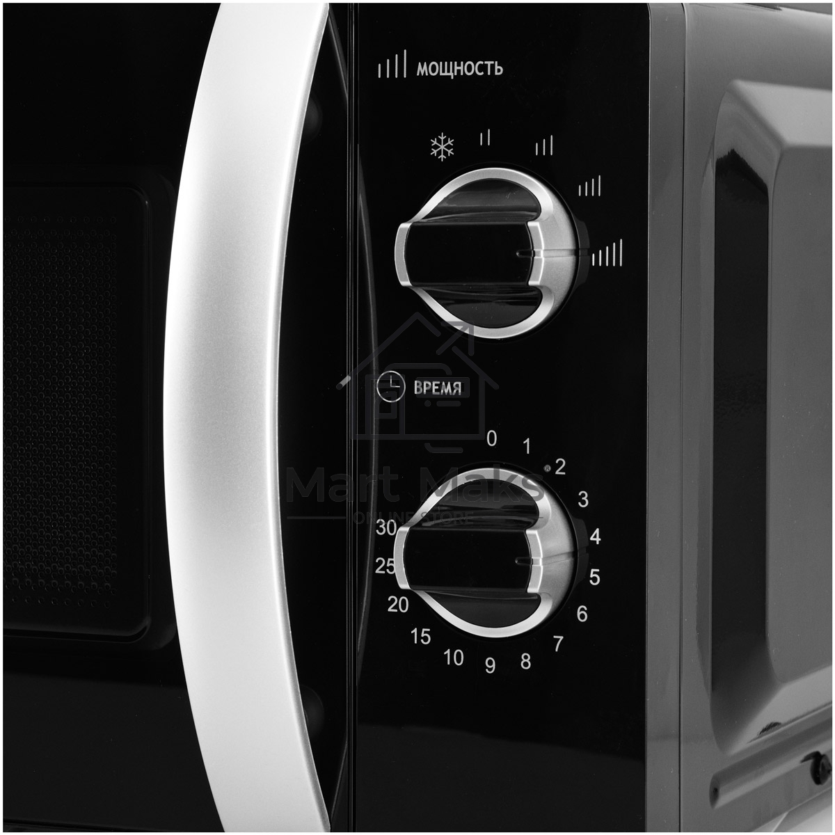 Микроволновая печь Kraft KF20MW7B-203M черный, 20 л, 700 Вт, переключатели - поворотный механизм