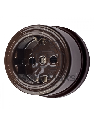 Розетка Bironi B1-101-02 с заземлением, керамика, Лизетта коричневый