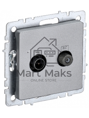 Розетка телевизионная двойная TV+SAT IEK BRITE РТВ/РСп12-БрА алюминий