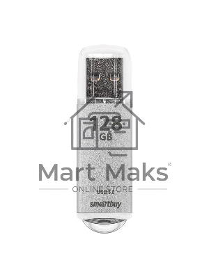 Флешка USB Smartbuy V-Cut Silver (SB128 GbVC-S3), 128Gb, USB 3.0, R/W 75/30, серебристый
