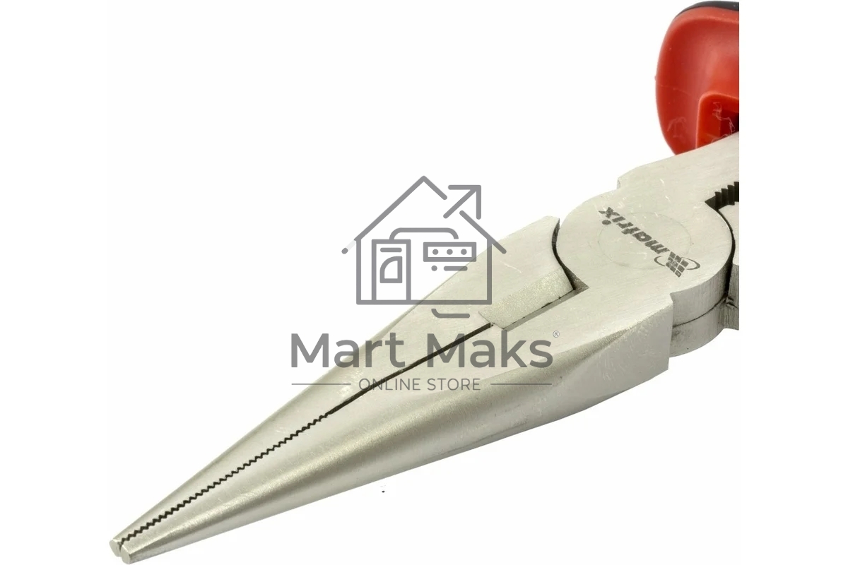 Длинногубцы Matrix NICKEL 17168 200 мм, прямые никелированные, двухкомпонентные рукоятки