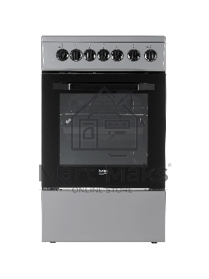 Плита электрическая Beko FFSE57114GS серебристый, конфорок 4 шт, духовка 55 л, 50 см x 85 см x 60 см