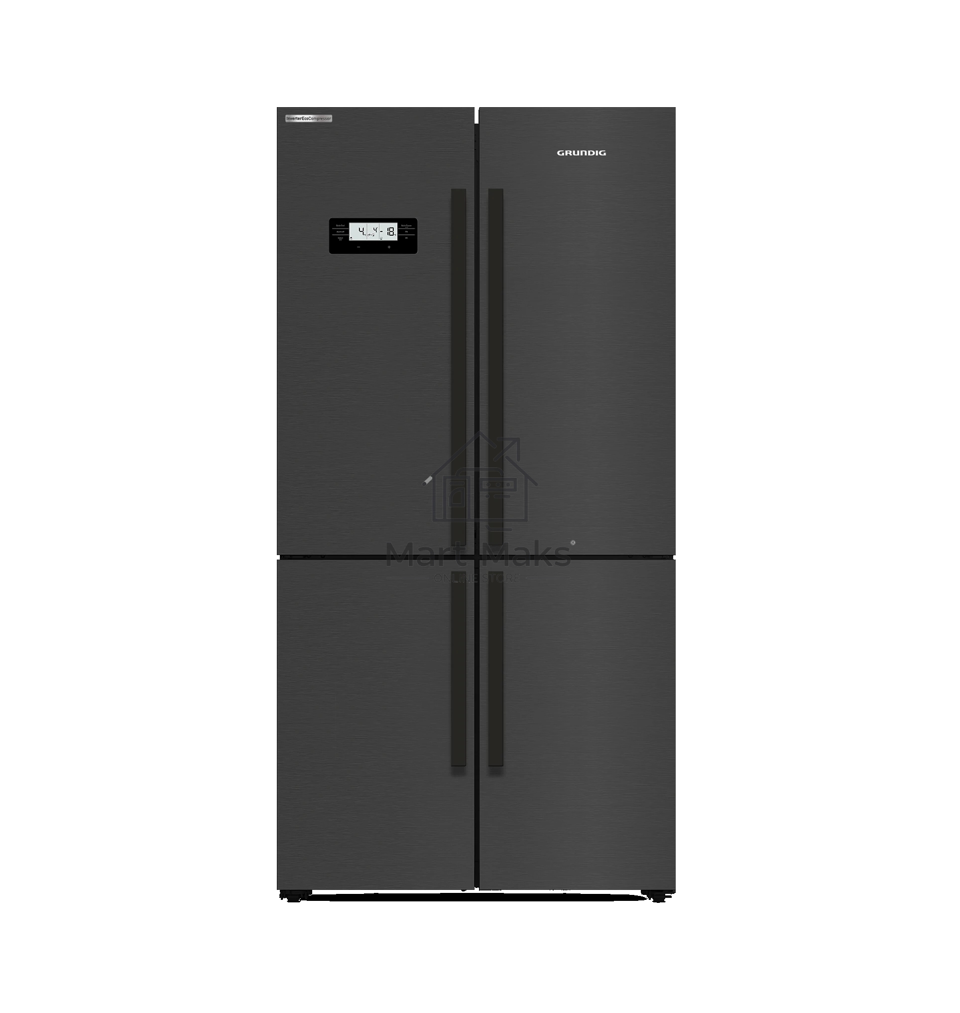 Холодильник Grundig GQN20130LXBR антрацит двухкамерный 376/165л морозилка снизу, No Frost, Side by Side