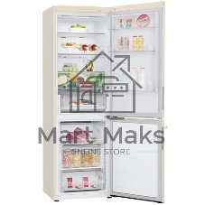 Холодильник LG GC-B459AEMW бежевый двухкамерный 234/110л морозилка снизу, No Frost