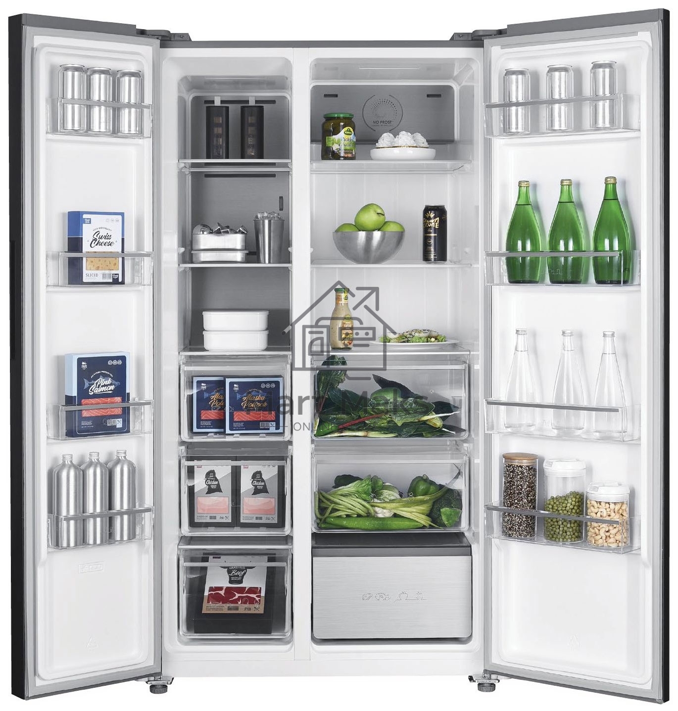 Холодильник ARDO RMA791581EX2 серый двухкамерный 365/217л морозилка слева, No Frost, Side by Side