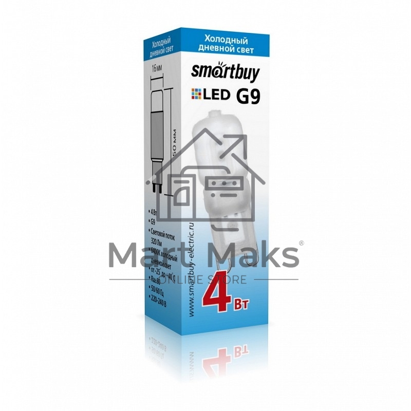 Светодиодная (LED) лампа Smartbuy G9-4W/6400/G9 (SBL-G9 04-64K)