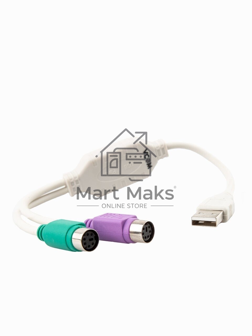 Кабель AM-2xPS/2 0.1м VCOM USB->2xPS/2 (адаптер для подключения PS/2 клавиатуры и мыши к USB порту), VUS7057