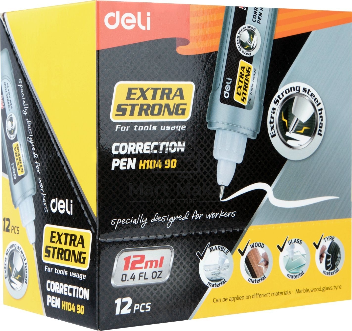 Ручка корректор Deli EH10490 шариковый белый 12мл