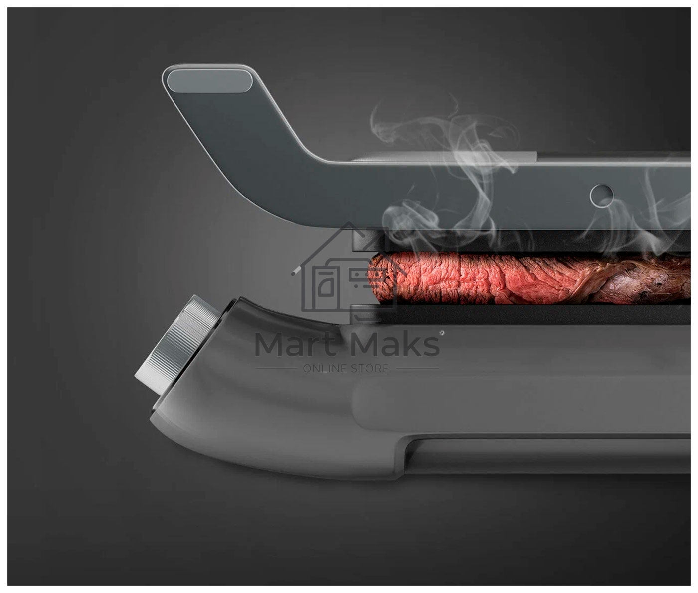 Гриль Redmond SteakMaster GM-303 cерый, 2200 Вт, дисплей, таймер, антипригарное покрытие