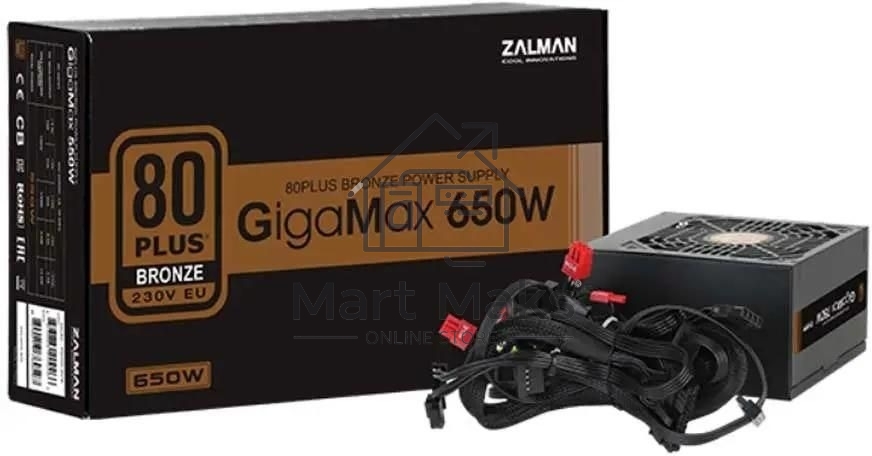 Блок питания Zalman ZM650-GVII Retail, 650Вт, 80 PLUS Bronze, 120мм, черный