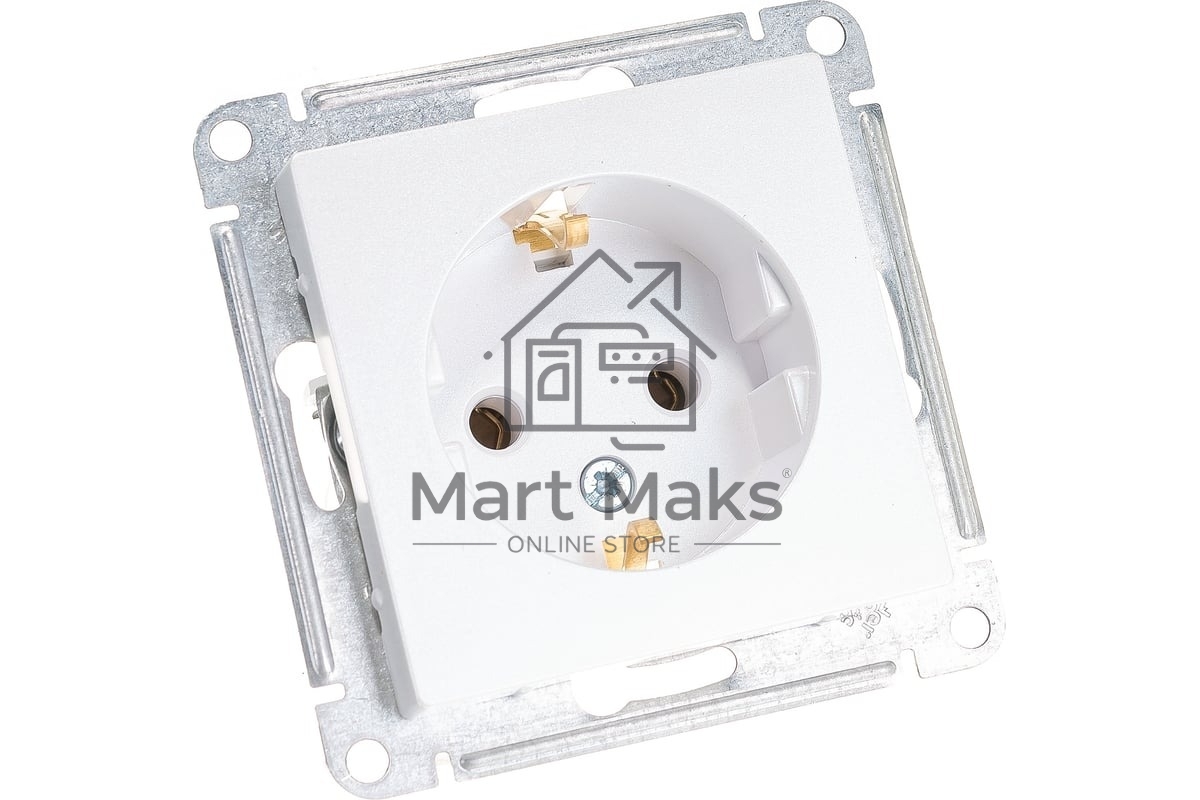 Механизм розетки 1-м СП AtlasDesign с заземл. 16А жемчуг SchE ATN000443