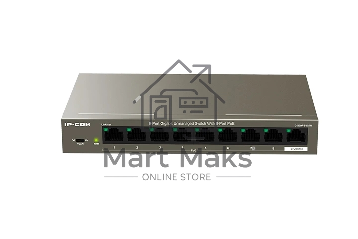 Коммутатор IP-COM G1109P-8-102W, 9×1 Гбит/с, неуправляемый