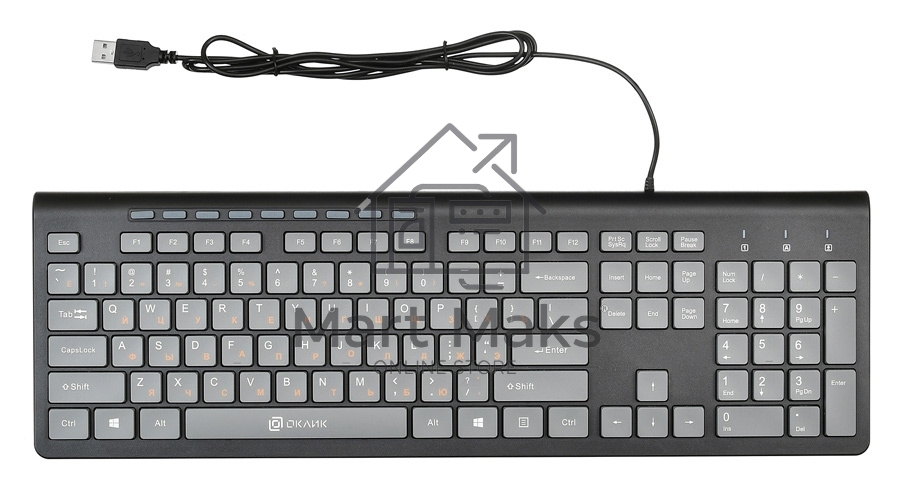 Клавиатура Oklick 480M проводная, USB, черный/серый