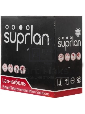 Кабель информационный Suprlan Premium 01-0313-5, cat.5e U/UTP, 4 пары, 24AWG, PVC, внутренний, 305м, серый