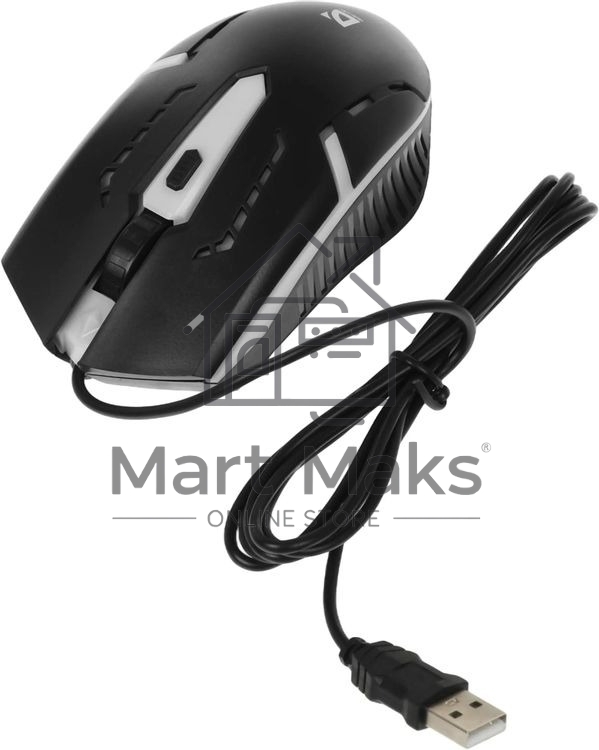 Мышь проводная Defender Flash MB-600L черный, 1200 dpi, USB, кнопки - 4