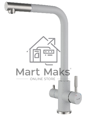 Кухонный смеситель GranFest Quarz GF-Z-5421, Г-образный, кран под фильтрованную воду, серый