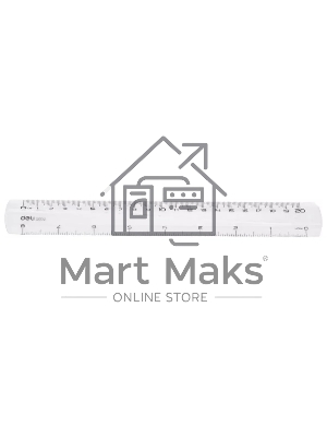 Линейка Deli Pioneer EG00212, пластик, длина 20см, прозрачный градуировка УФ чернила, европодвес