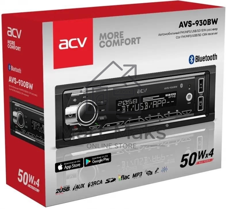 Автомагнитола ACV AVS-930BW 1DIN 4x50Вт