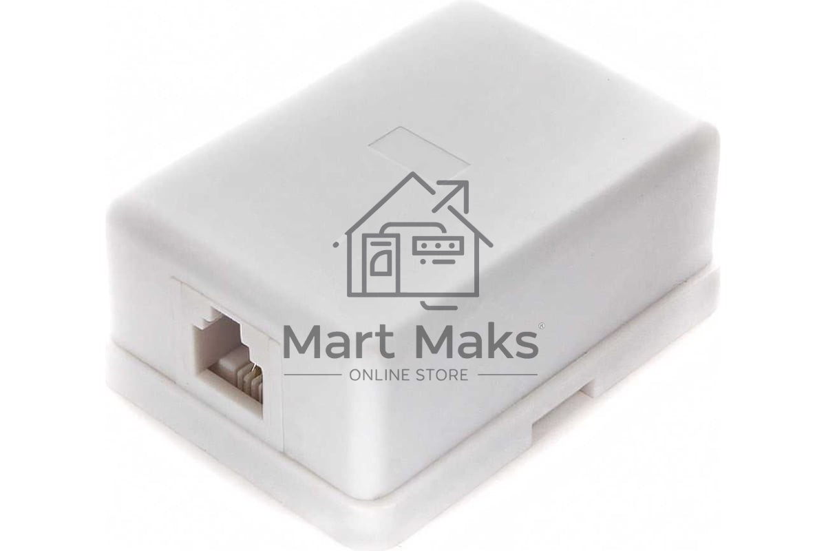 Розетка телефонная TA-101 RJ-11 (6P4C) внешняя 1 порт, белый