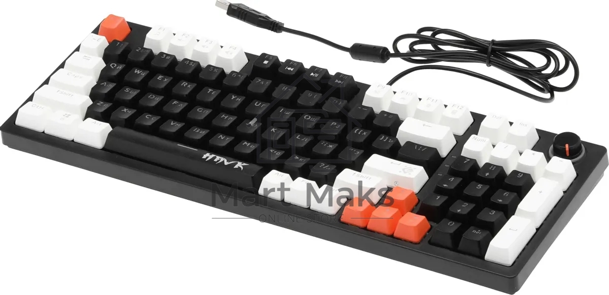 Клавиатура проводная Defender Hawk GK-418, USB, черный/белый