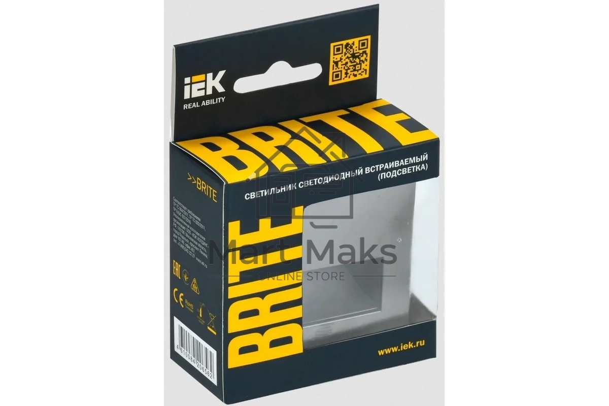 Подсветка светодиодная встраиваемая IEK BRITE ПЛ20-БрС сталь
