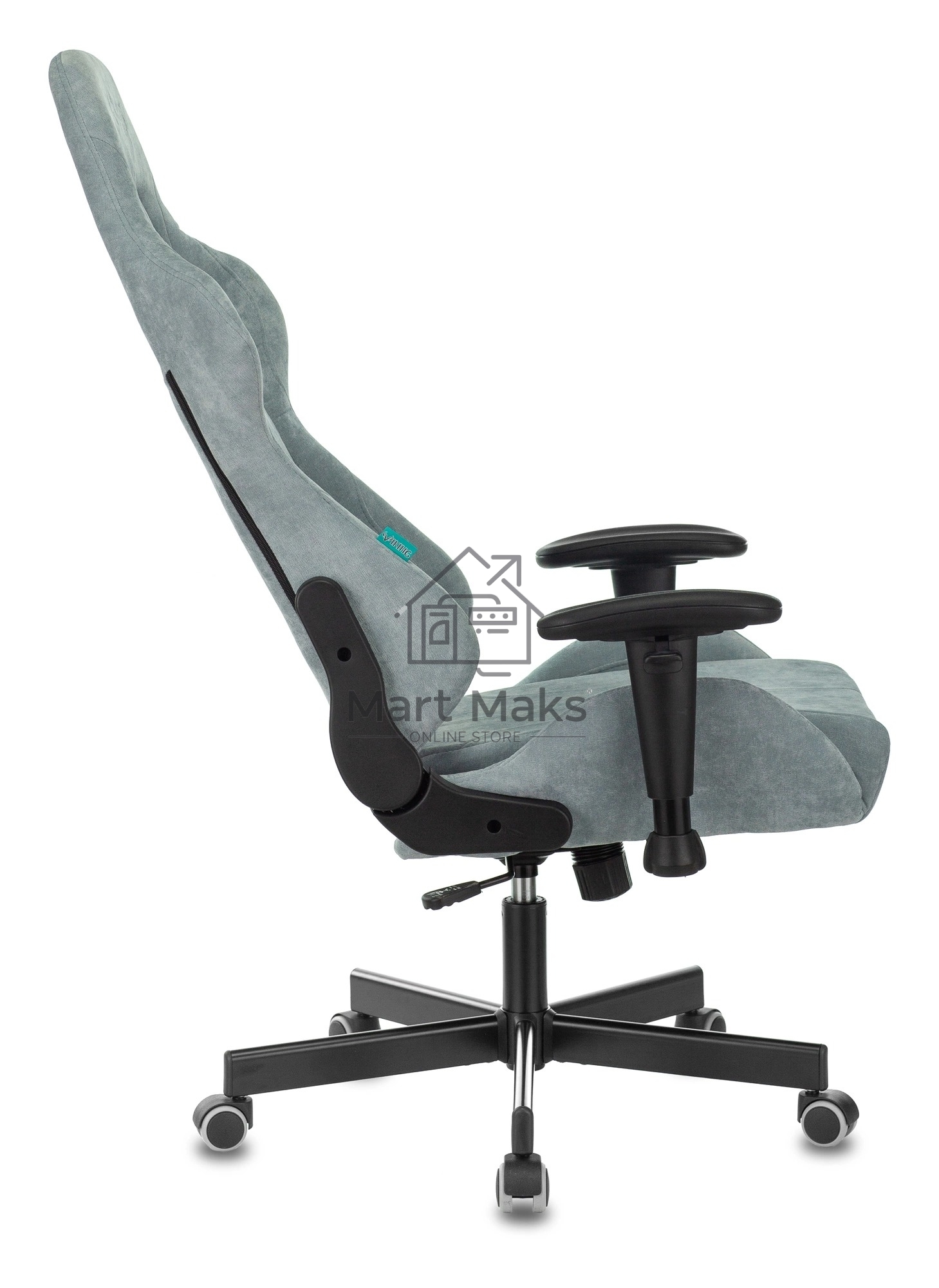 Кресло игровое Бюрократ VIKING KNIGHT LT28 FABRIC серо-голубой крестовина металл/пластик
