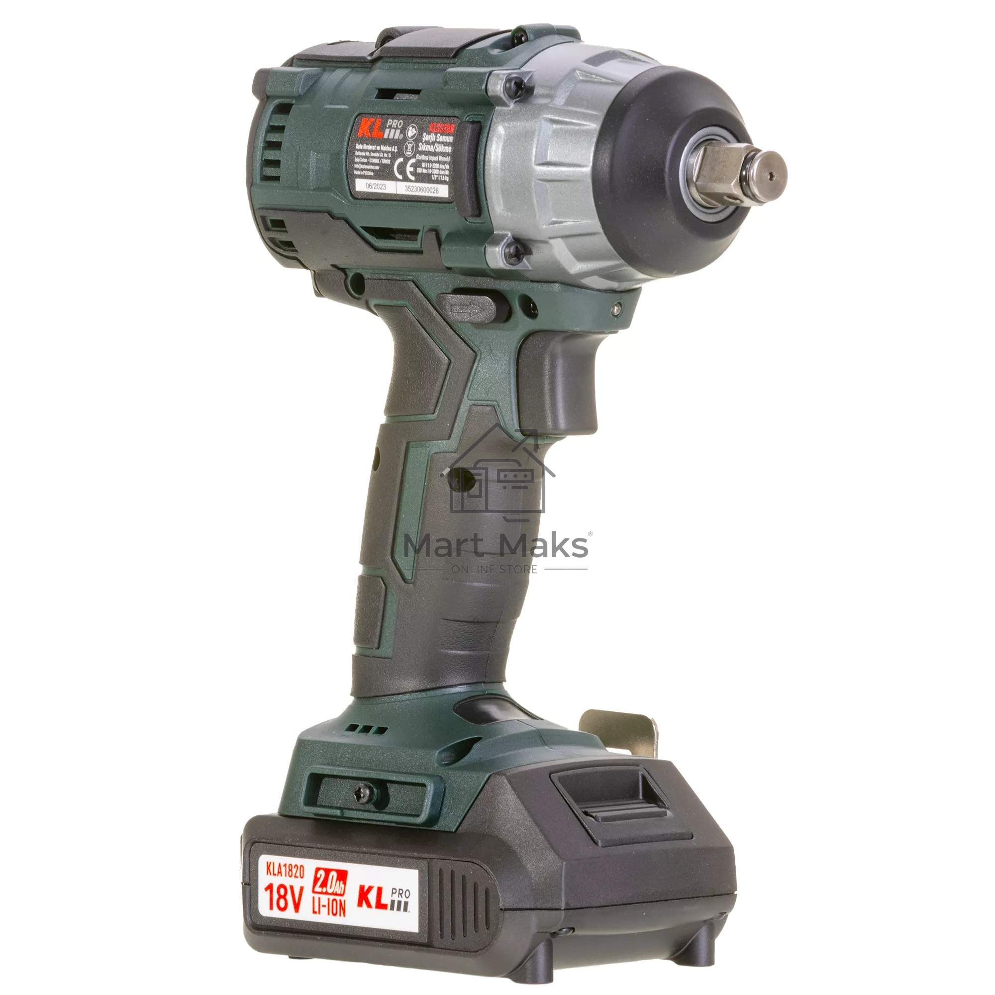 Профессиональный бесщеточный гайковерт аккумуляторный KLPRO KLSS18B-20 (18В, Li-ion-2шт, 2.0А·ч, 250Нм, 2 скорости, подсветка,З/У,в кейсе)