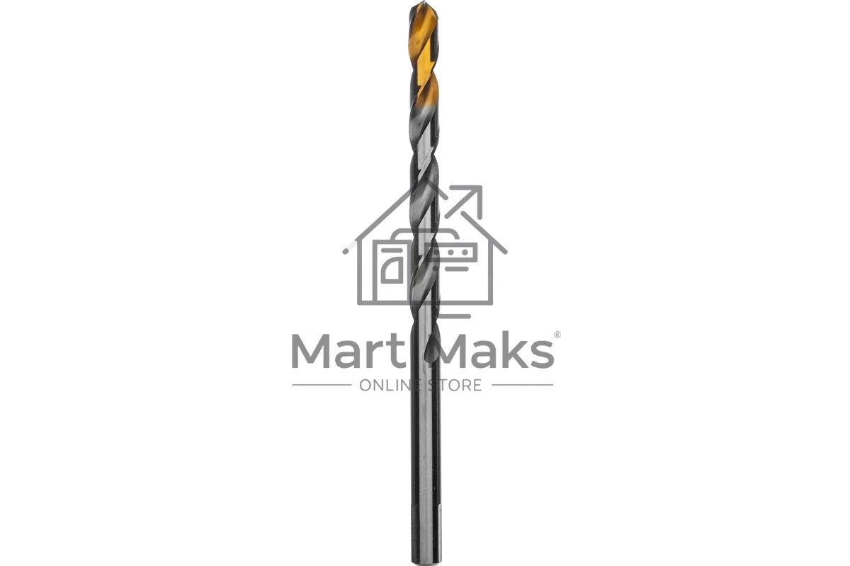 Сверло спиральное по металлу Denzel 11 х 195 мм, Р6М5, Golden Tip, удлиненное